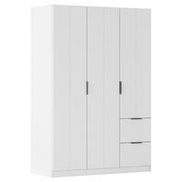 GARDEROB MED GÅNGJÄRN 136/197/54 cm 3-dörrar - vit/grå, Modern, metall/trämaterial (136/197/54cm) - Rauch Möbel