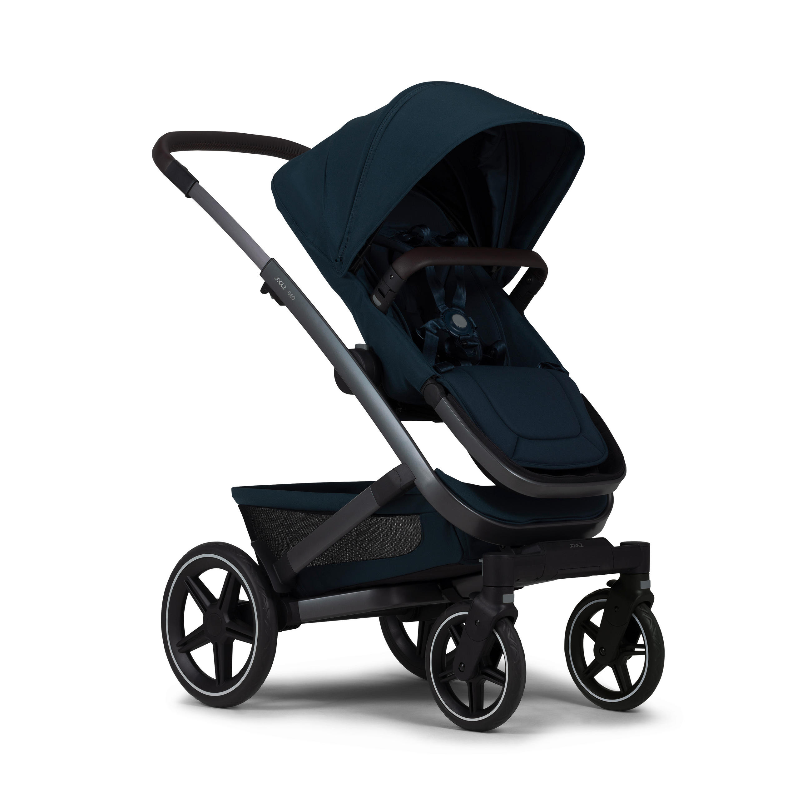 KINDERWAGENSET  Geo3 Mono  Navy Blue  - Dunkelblau/Grau, Basics, Textil/Metall (60/92-113/77-105cm) - Joolz