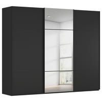 SCHWEBETÜRENSCHRANK Schwarz  - Schwarz, Konventionell, Glas/Holzwerkstoff (242/223/68cm) - Novel