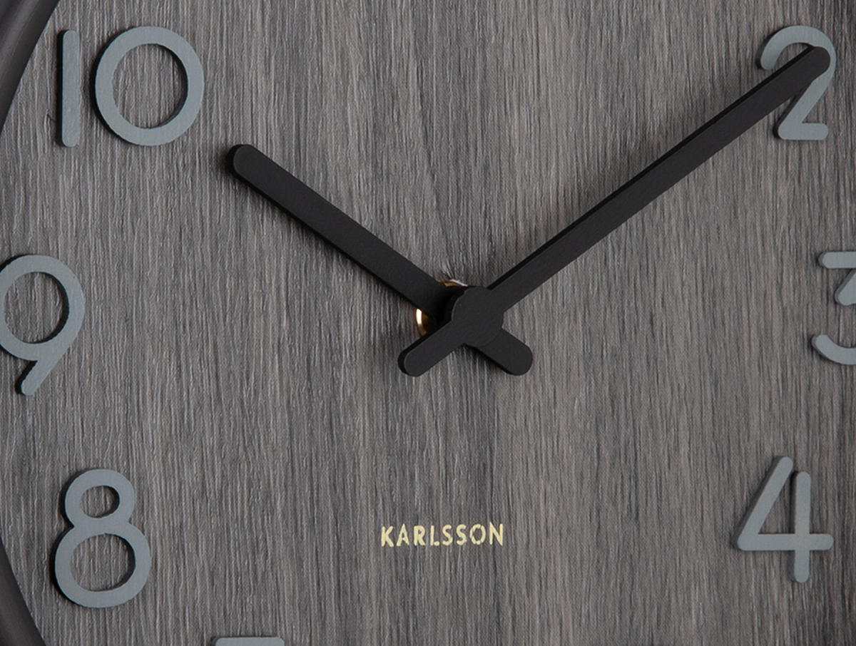 WANDUHR  Grau  - Grau, Basics, Holz (22/22/4,5cm) - Karlsson