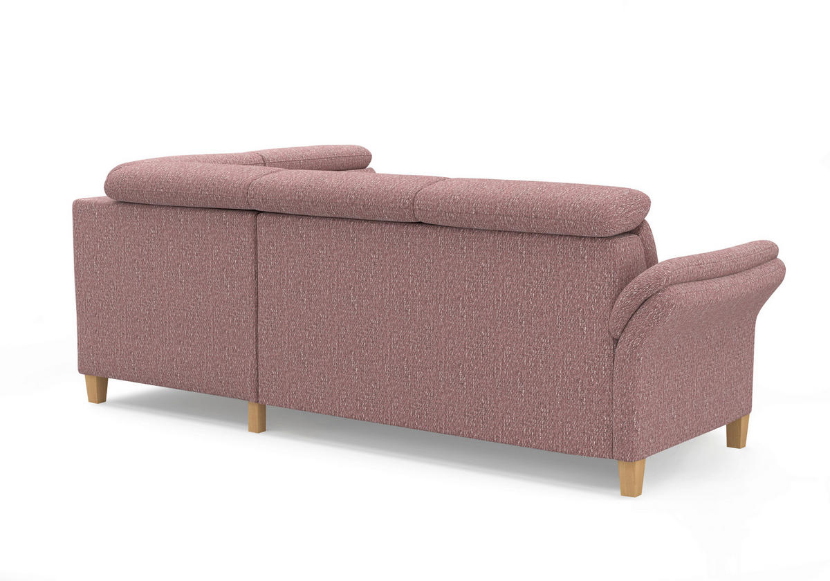 ECKSOFA GLENDALE E Aubergine Chenille  - Eichefarben/Aubergine, KONVENTIONELL, Holz/Textil (247/193cm) - Sit & More