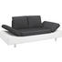 ZWEISITZER-SOFA Lederlook, Webstoff Schwarz, Weiß - Chromfarben/Schwarz, MODERN, Textil/Metall (190/85/97cm) - CARRYHOME