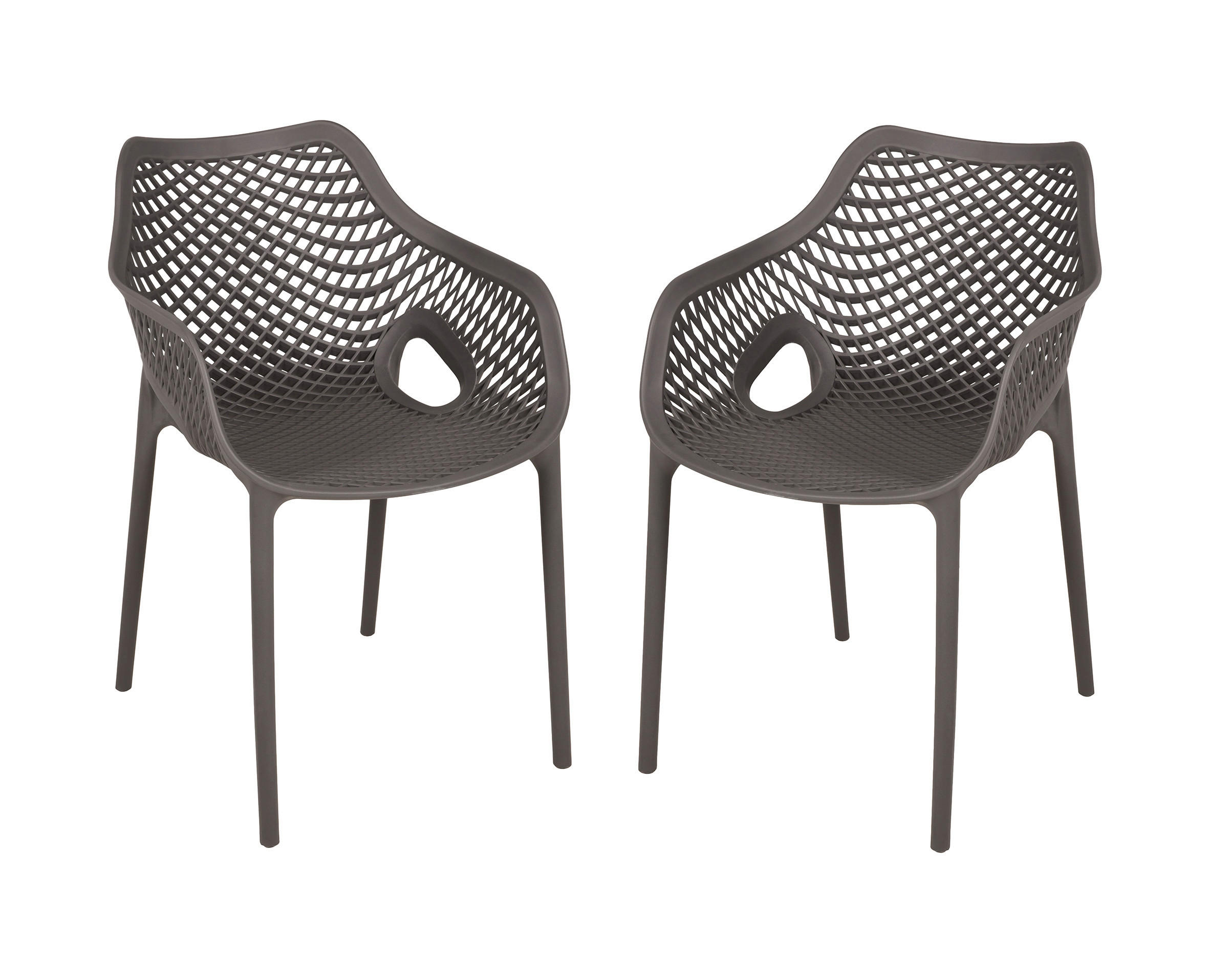 GARTENSTUHL-SET Anthrazit  - Anthrazit, MODERN, Kunststoff (53/82/60cm) - Gardenson