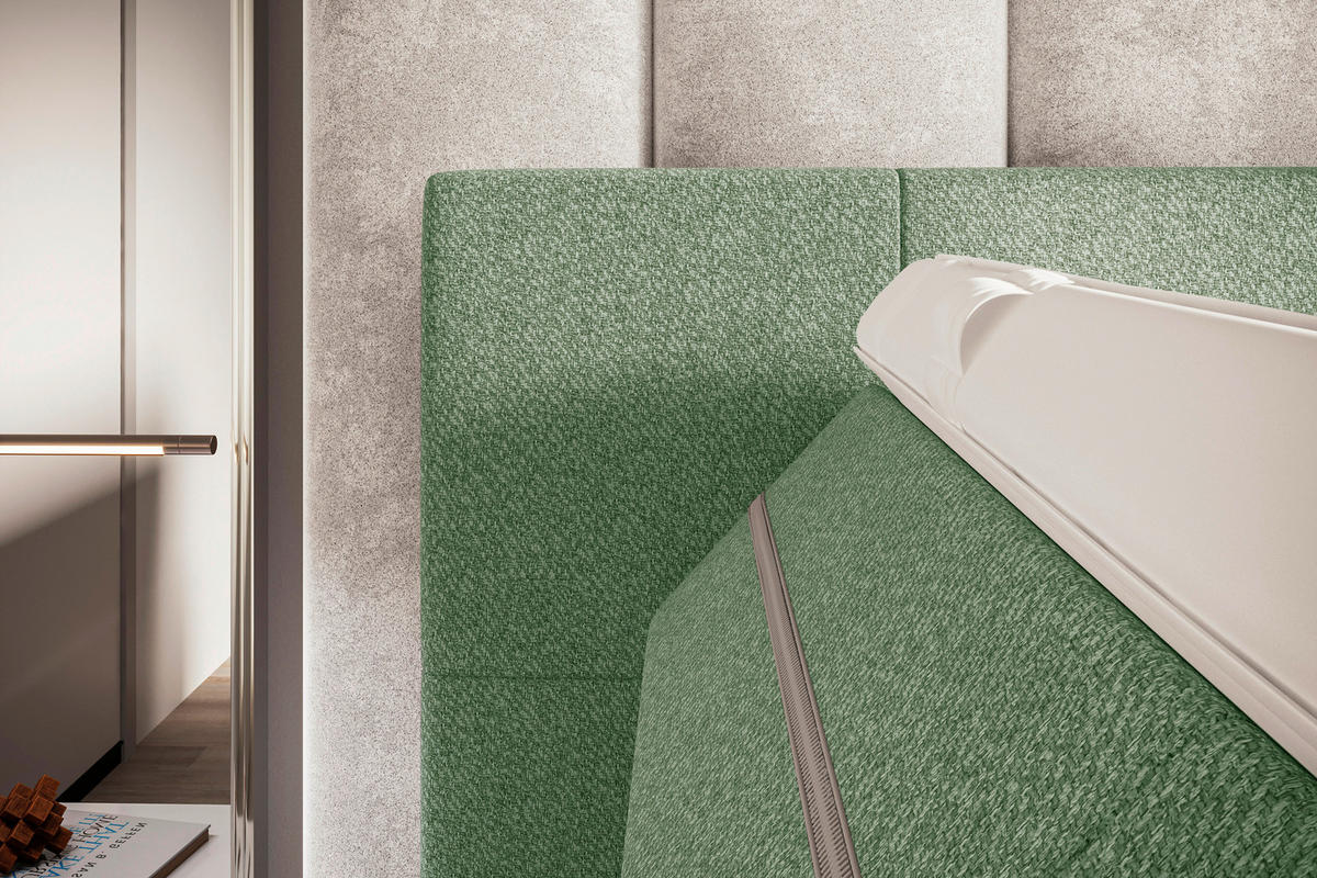 BOXBETT 100/200 cm  in Grün  - Grün, KONVENTIONELL, Kunststoff/Textil (100/200cm) - Boxxx