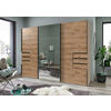 SCHWEBETÜRENSCHRANK  in Klar, Eichefarben  - Klar/Eichefarben, MODERN, Glas/Holzwerkstoff (270/208/64cm) - MID.YOU