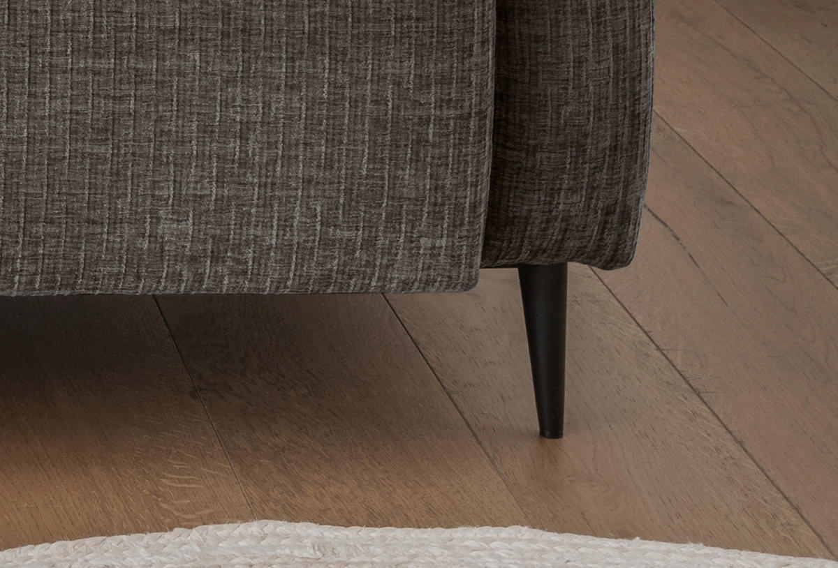 2-SITZER-SOFA Mikrofaser Graubraun  - Graubraun/Schwarz, MODERN, Textil/Metall (140/76/90cm) - Livetastic