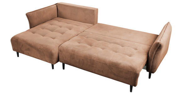 ECKSOFA Dunkelorange Chenille - Dunkelorange/Schwarz, MODERN, Textil/Metall (200/285cm) - Carryhome
