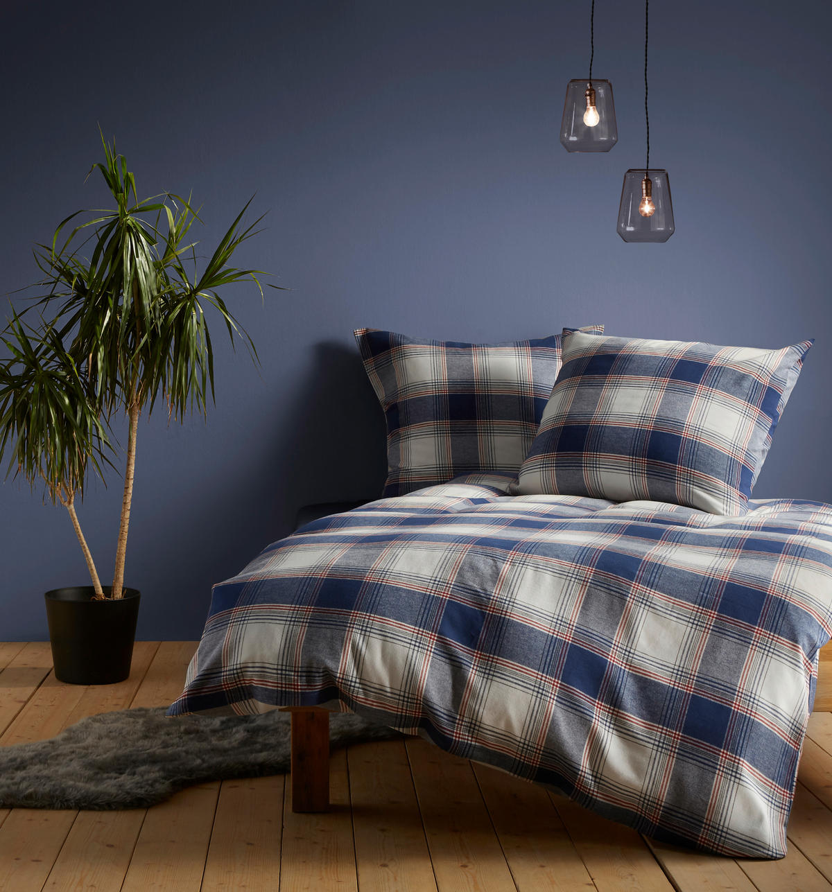 BETTWÄSCHE Lech Flanell 155/200 cm  - Dunkelblau, Design, Textil (155/200cm) - Fleuresse