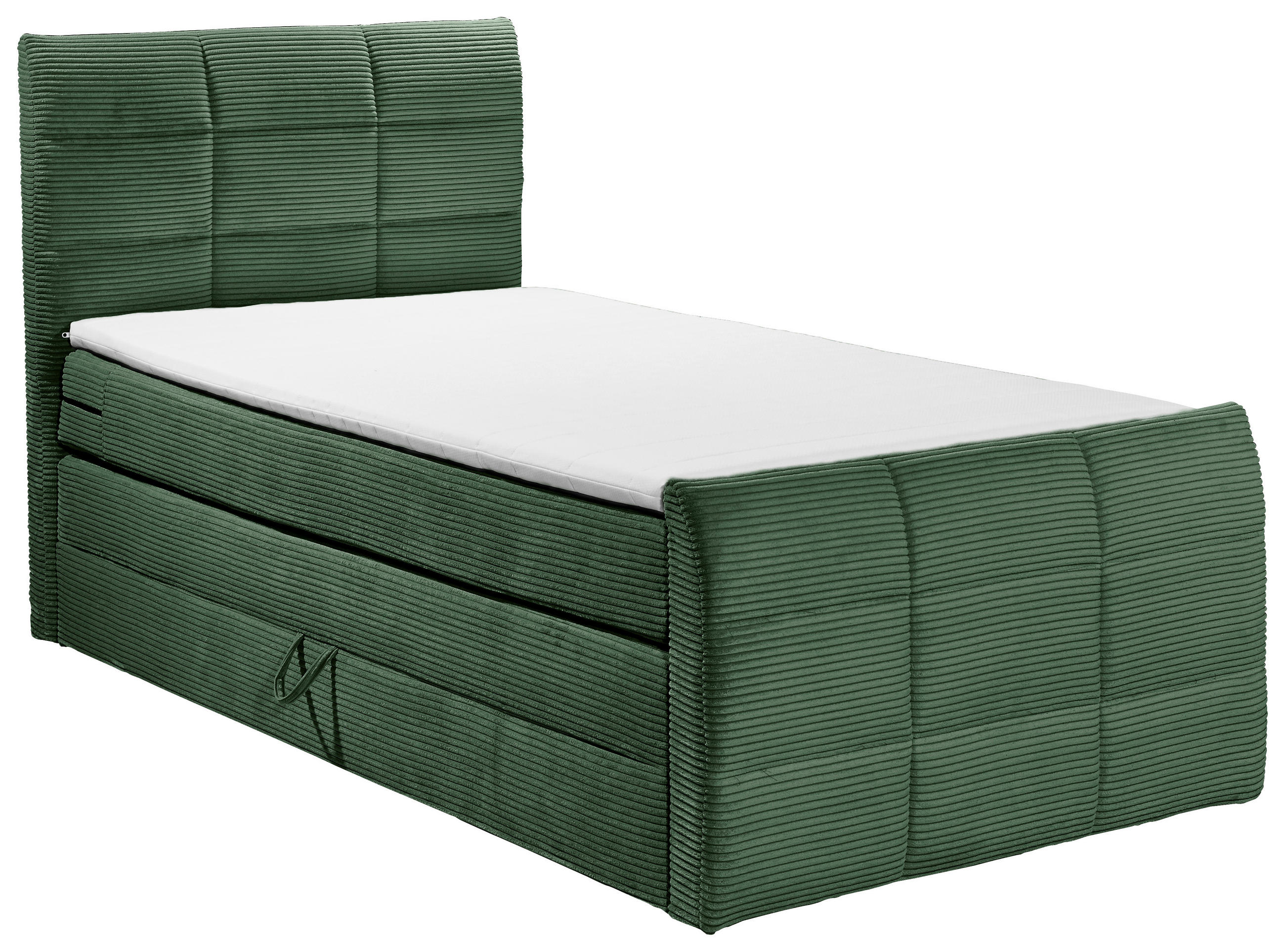 BOXSPRINGBETT 120/200 cm  in Olivgrün  - Schwarz/Olivgrün, Modern, Holzwerkstoff/Kunststoff (120/200cm) - MID.YOU