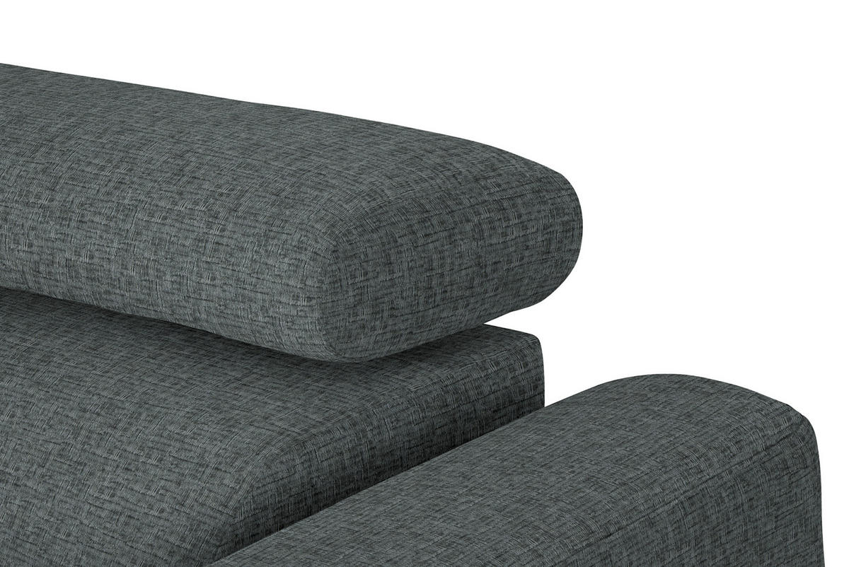 ECKSOFA in Chenille Grau  205/280 cm  - Schwarz/Grau, Design, Textil/Metall (205/280cm) - Xora