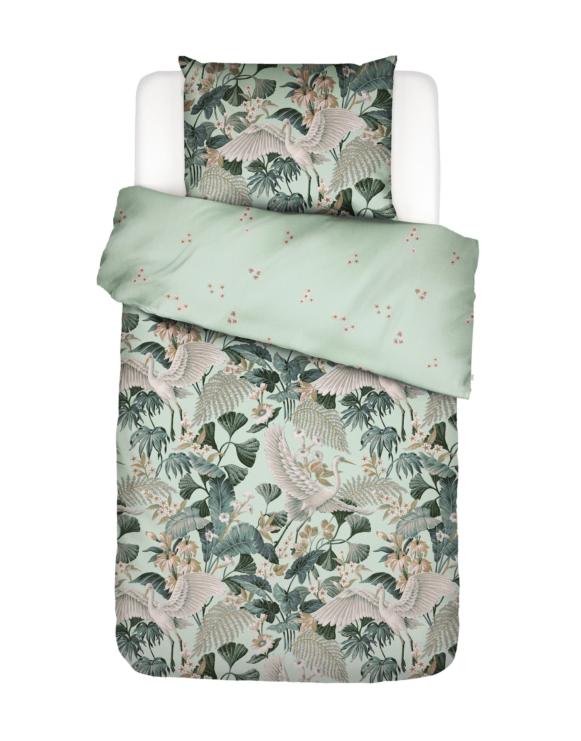 WENDEBETTWÄSCHE SS22 Satin  - Grün, KONVENTIONELL, Textil (155/220cm) - Essenza