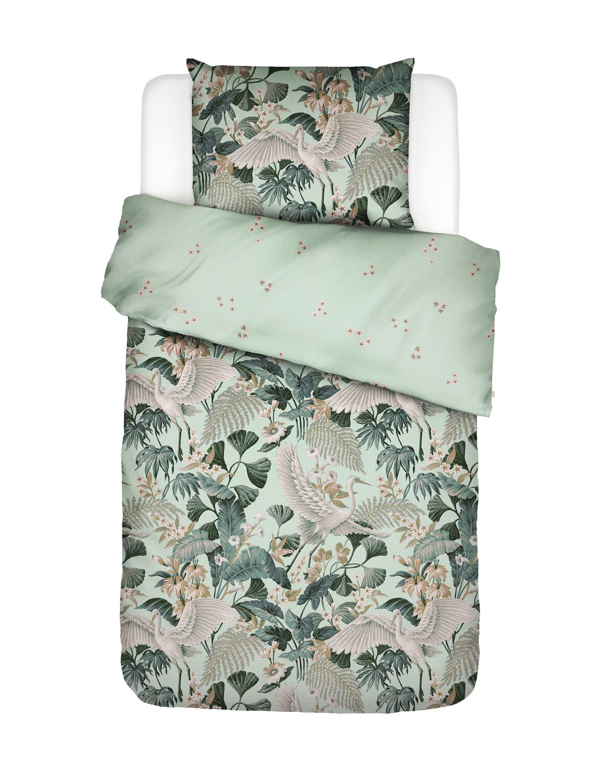 WENDEBETTWÄSCHE SS22 Satin  - Grün, KONVENTIONELL, Textil (155/220cm) - Essenza