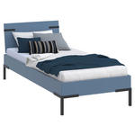 BETT 90/200 cm,  in Blau,  - Blau/Schwarz, Design, Metall (90/200cm) - Xora