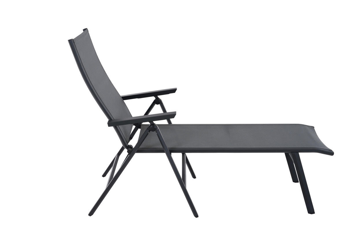 GARTENLIEGE 63/99,5/182,5 cm  - Anthrazit, Basics, Kunststoff/Metall (63/99,5/182,5cm) - Siena Garden