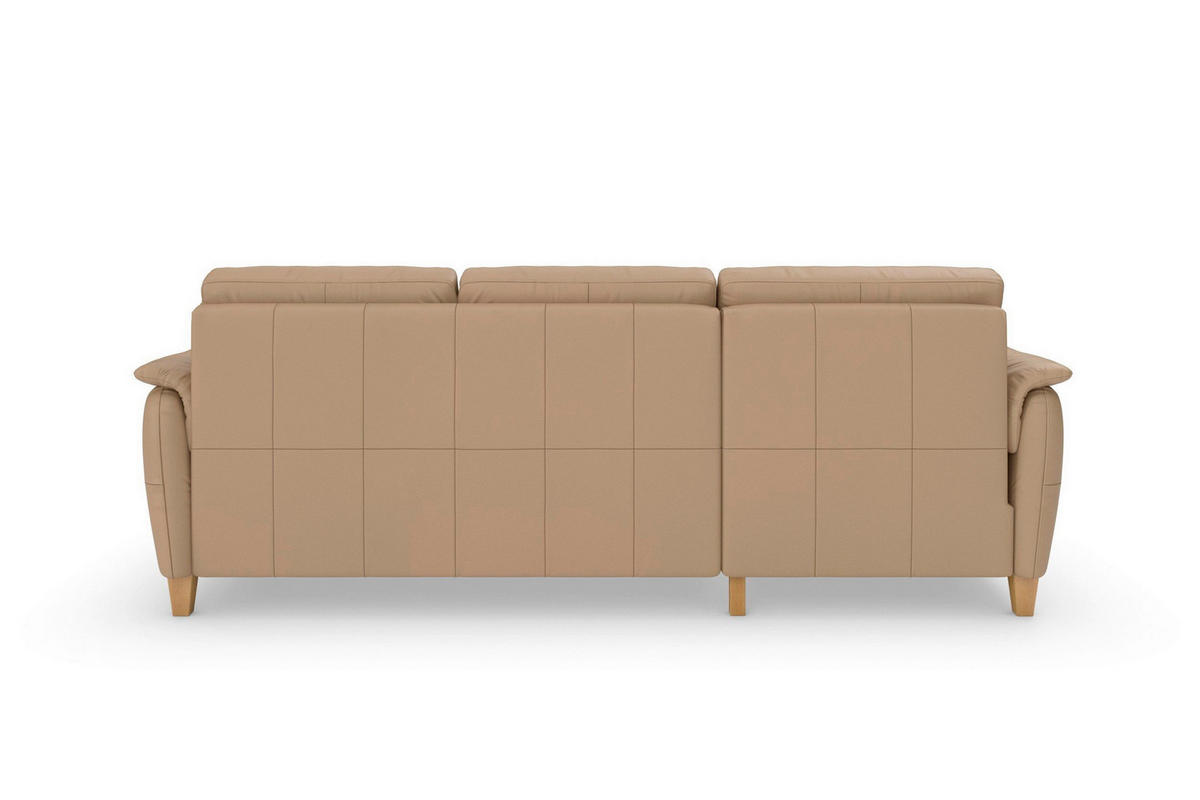 ECKSOFA PALMERA E Cappuccino Echtleder  - Eichefarben/Cappuccino, Basics, Leder/Holz (163/244cm) - Sit & More
