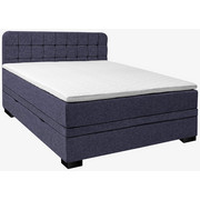 BOXSPRINGBETT 140 cm x 200 cm in Textil Dunkelgrau - Dunkelgrau/Schwarz, KONVENTIONELL, Holz/Textil (140/200cm) - Elegando