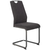 SCHWINGSTUHL  in Mikrofaser  - Anthrazit/Grau, KONVENTIONELL, Textil/Metall (44/98/61cm) - Carryhome