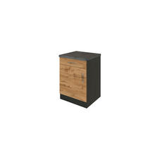 KÜCHENUNTERSCHRANK 50/85/60 cm  in Anthrazit, Eiche Wotan  - Chromfarben/Anthrazit, Modern, Holzwerkstoff/Metall (50/85/60cm) - Held