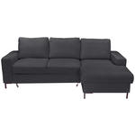 ECKSOFA Anthrazit Cord  - Anthrazit/Schwarz, KONVENTIONELL, Textil/Metall (240/150cm) - Carryhome