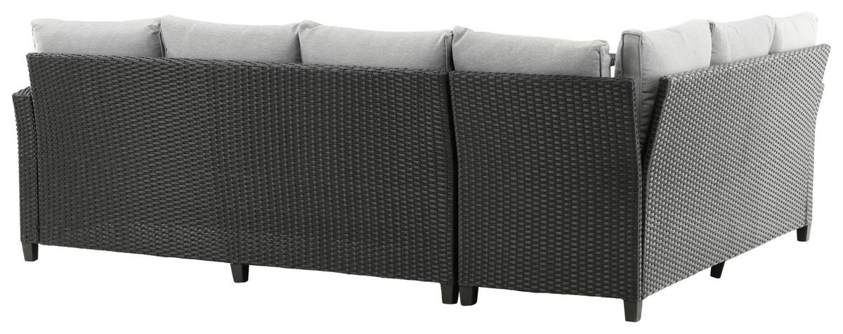 DINING-LOUNGESET  - Schwarz, KONVENTIONELL, Kunststoff (173/227cm) - Gardenson