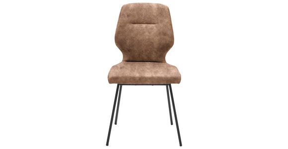 STUHL in Stahl Mikrofaser Metall, Textil - Cognac/Schwarz, Design, Textil/Metall (46/91/57cm) - Dieter Knoll
