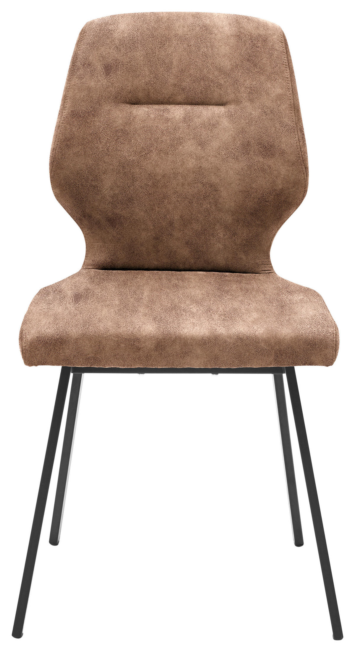 STUHL  in Stahl Mikrofaser Metall, Textil  - Cognac/Schwarz, Design, Textil/Metall (46/91/57cm) - Dieter Knoll
