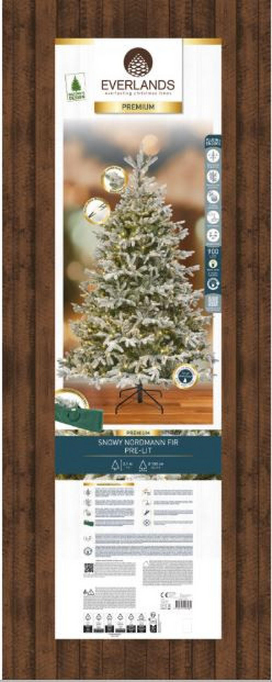 NOVOGODIŠNJA JELKA - zelena/bela, Osnovno, metal/plastika (165/240cm) - X-Mas