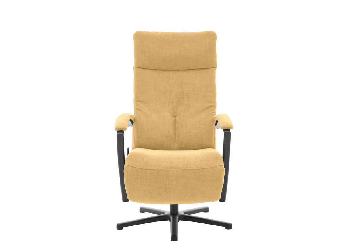 RELAXSESSEL in Textil Gelb  - Gelb/Schwarz, Design, Textil/Metall (76/110/83cm) - Beldomo Speed