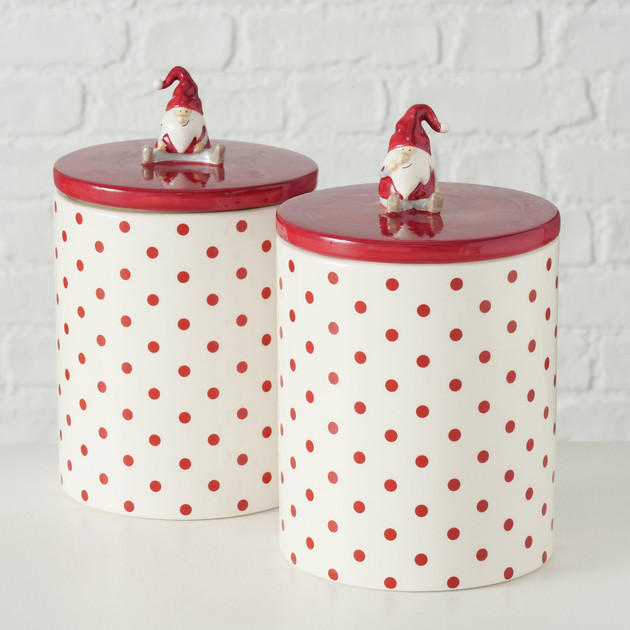 Vas Pentru Depozitare Xmassale   - alb/roșu, Lifestyle, ceramică (18/18/9cm)