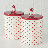 Vas Pentru Depozitare Xmassale   - alb/roșu, Lifestyle, ceramică (18/18/9cm)