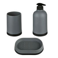 SET KUPATILSKIH POTREPŠTINA - siva, Osnovno, plastika (12,8/16/7,5cm) - Homeware