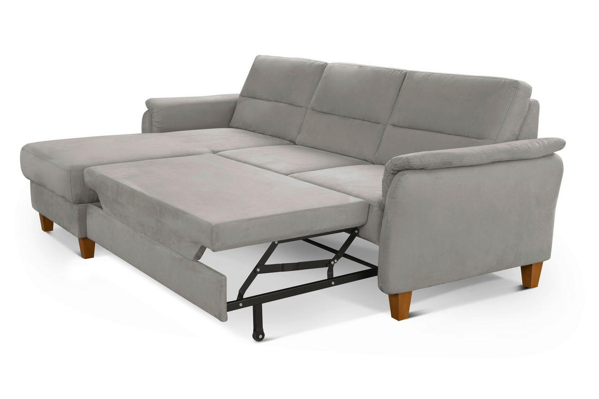 ECKSOFA PALMERA V Anthrazit Mikrofaser  - Eichefarben/Anthrazit, KONVENTIONELL, Holz/Textil (163/244cm) - Sit & More