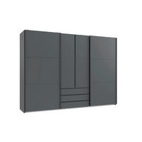 SCHWEBETÜRENSCHRANK  in Weiß  - Schwarz/Weiß, MODERN, Holzwerkstoff/Metall (300/216/65cm) - P & B