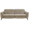 3-SITZER-SOFA in Echtleder Graubraun  - Graubraun/Schwarz, Natur, Leder/Metall (222/81/110cm) - Valdera