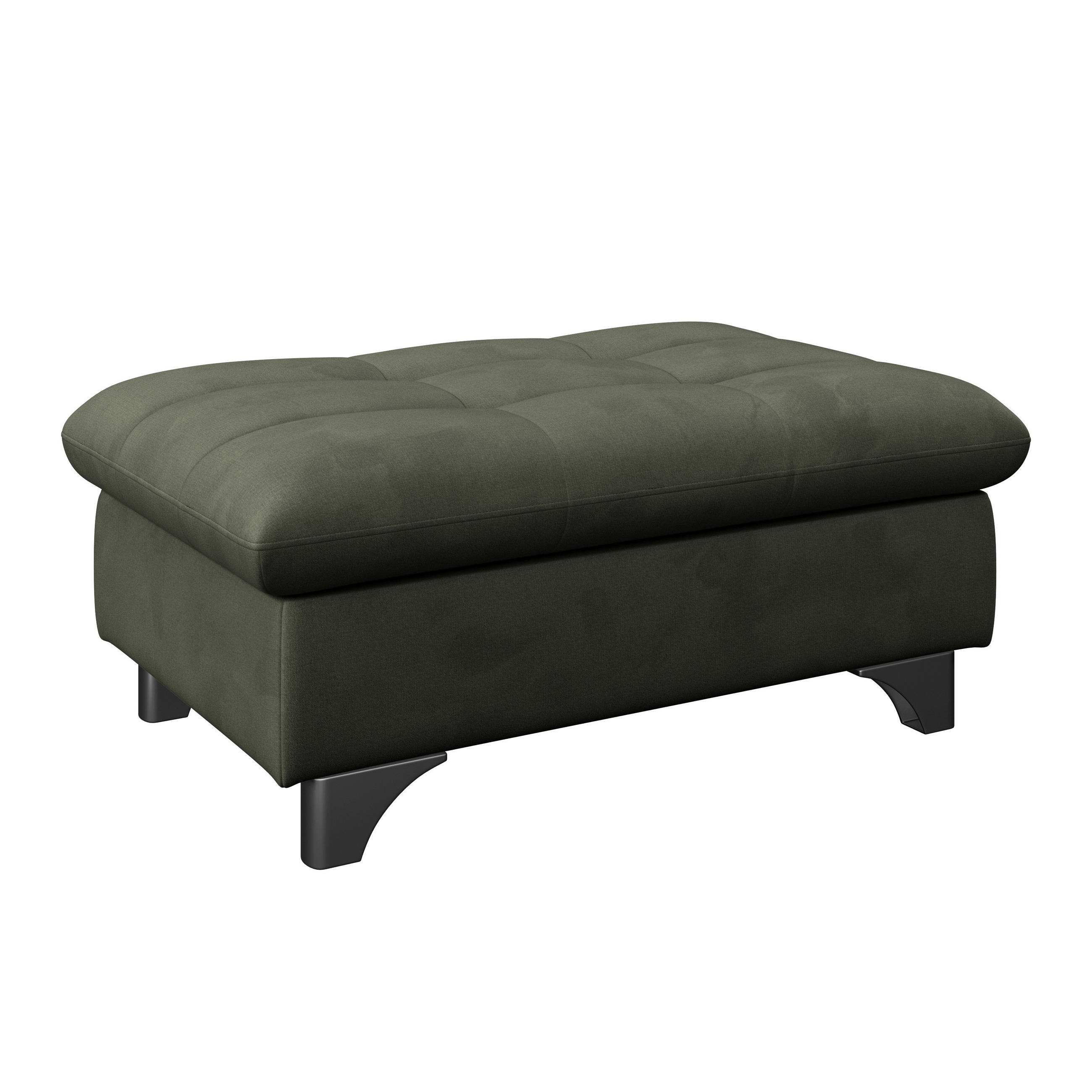 HOCKER Chenille Dunkelgrün  - Chromfarben/Dunkelgrün, KONVENTIONELL, Textil/Metall (108/46/108cm) - Livetastic