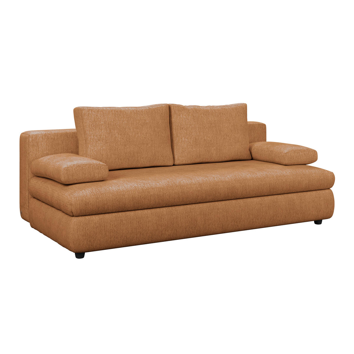 Canapea Extensibila, lemn, plastic, textil, teracotă - teracotă, Trend, plastic/lemn (205/72/100cm)