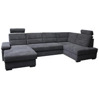 WOHNLANDSCHAFT inkl.Funktionen Anthrazit Flachgewebe  - Anthrazit/Dunkelbraun, KONVENTIONELL, Kunststoff/Textil (166/319/183cm) - Cantus