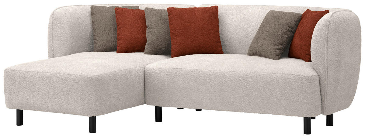 ECKSOFA in Chenille Sandfarben  - Sandfarben/Rostfarben, Design, Holz/Textil (148/236cm) - Lomoco
