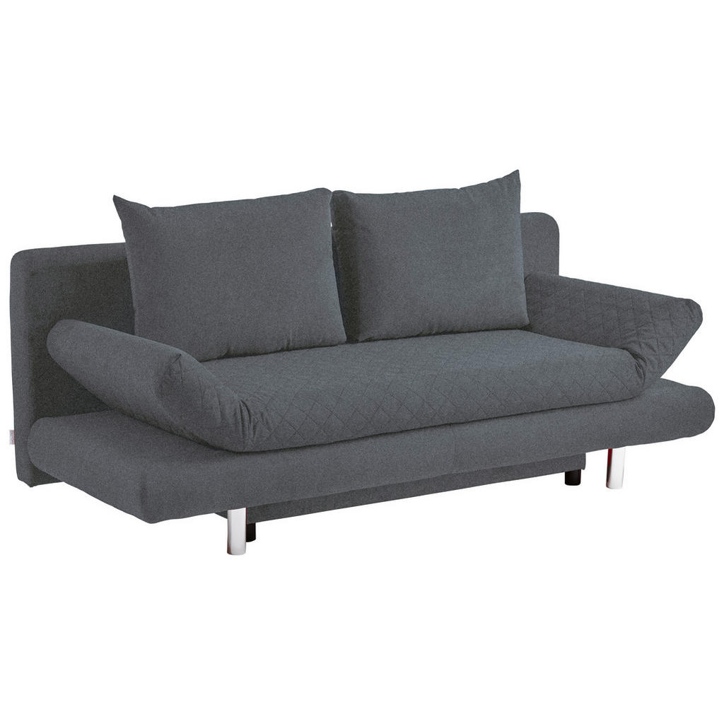 Thumbnail - Xora Schlafsofa Sorini, Dunkelgrau, Textil, Uni, 2-Sitzer, Füllung: Schaumstoff, 194x73x91 cm, Stoffauswahl, Wohnzimmer,...