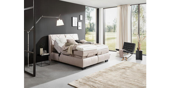 BOXSPRINGBETT 180/200 cm in Beige - Beige/Schwarz, KONVENTIONELL, Textil/Metall (180/200cm) - Dieter Knoll