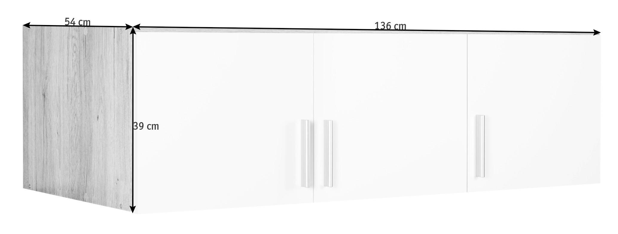 AUFSATZSCHRANK 136/39/54 cm   - Weiss Hochglanz/Weiss, Design, Holzwerkstoff/Kunststoff (136/39/54cm) - Carryhome