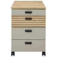 ROLLCONTAINER Eiche Artisan, Grau  - Schwarz/Eiche Artisan, KONVENTIONELL, Holzwerkstoff/Kunststoff (45/66/55cm) - Stylife