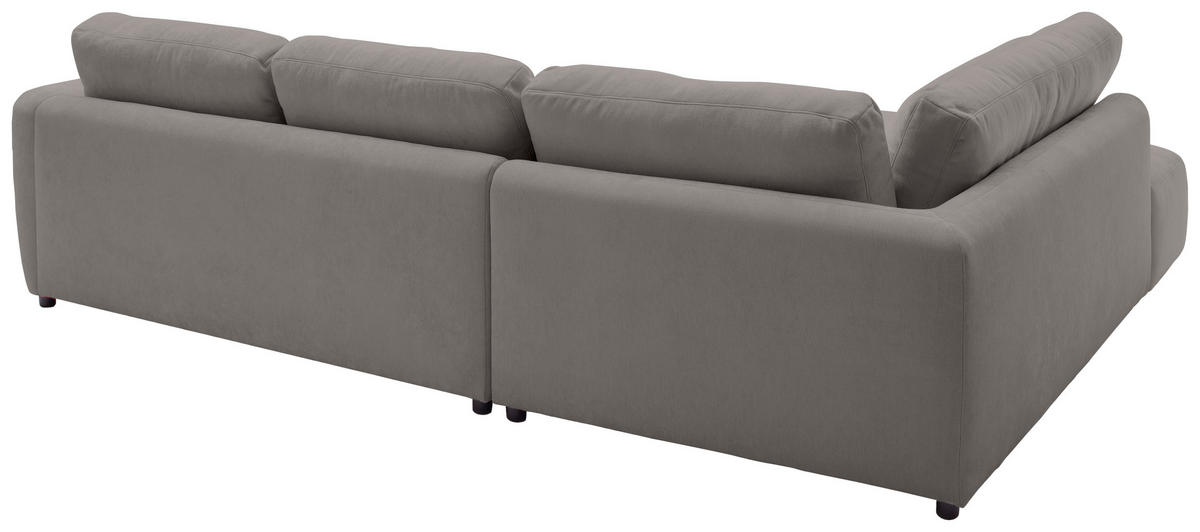ECKSOFA  in Chenille Grau  224/307 cm  - Schwarz/Grau, KONVENTIONELL, Kunststoff/Textil (224/307cm) - Hom`in