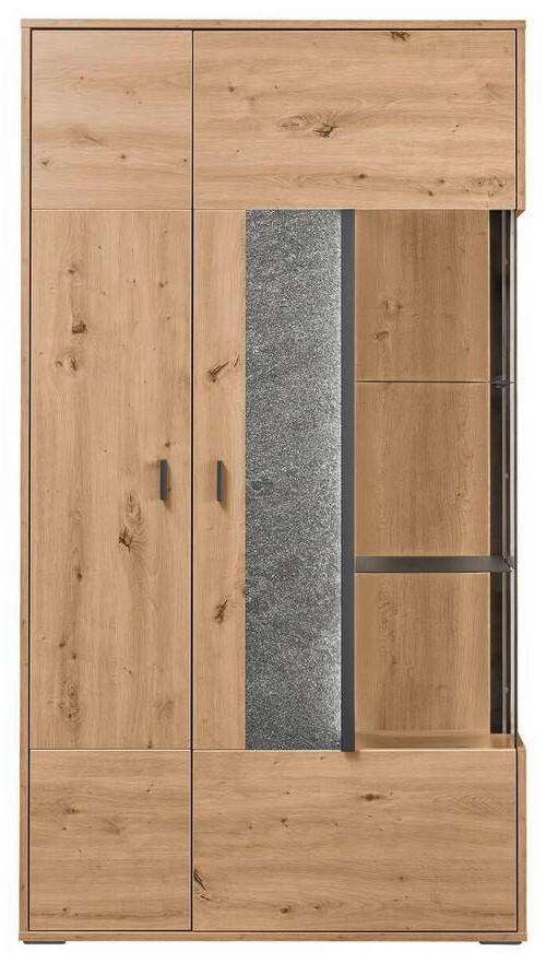 VITRINE in Eiche Artisan  - Dunkelgrau/Eiche Artisan, Design, Glas/Holzwerkstoff (93,7/170,8/37,2cm) - SetOne by Musterring