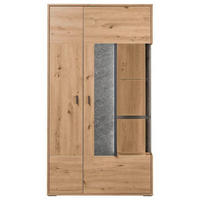 VITRINE in Eiche Artisan  - Dunkelgrau/Eiche Artisan, Design, Glas/Holzwerkstoff (93,7/170,8/37,2cm) - SetOne by Musterring