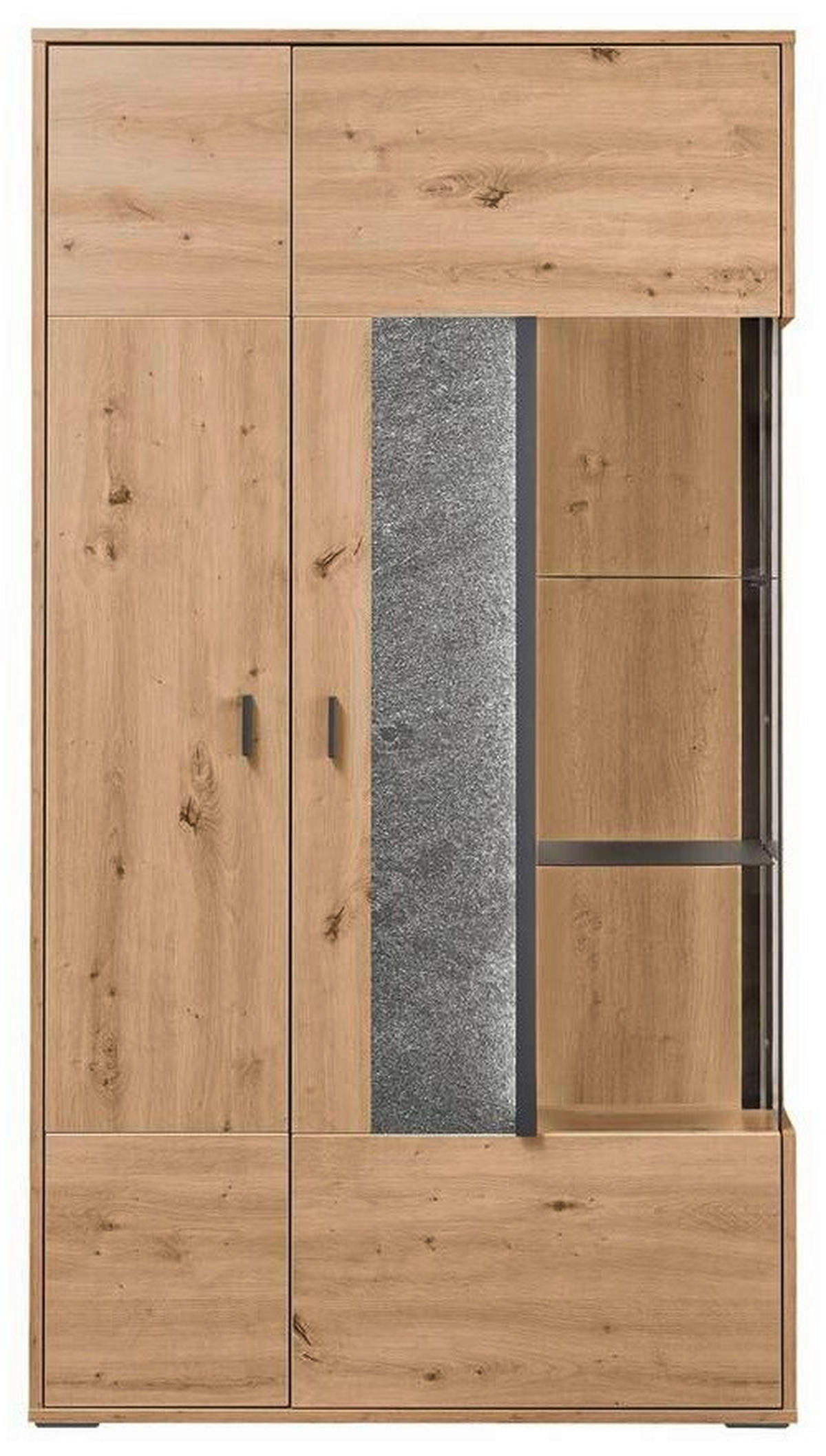 VITRINE in Eiche Artisan  - Dunkelgrau/Eiche Artisan, Design, Glas/Holzwerkstoff (93,7/170,8/37,2cm) - SetOne by Musterring