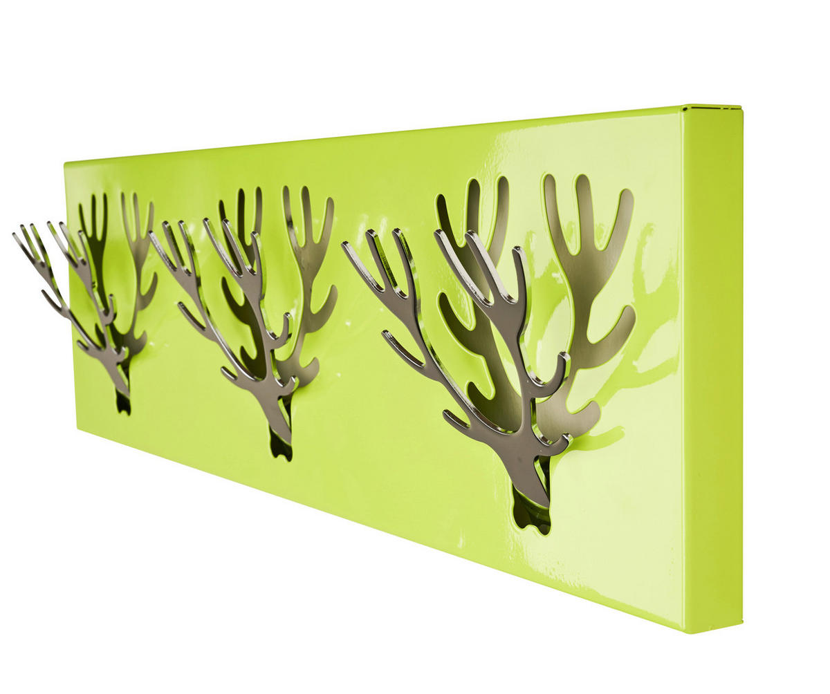 HAKENLEISTE  in Chromfarben, Hellgrün  - Chromfarben/Hellgrün, Basics, Metall (60,5/17,7/2,8cm)