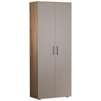 SCHUHSCHRANK Grau, Eichefarben  - Eichefarben/Silberfarben, Basics, Holzwerkstoff/Kunststoff (80/200/38cm) - Moderano