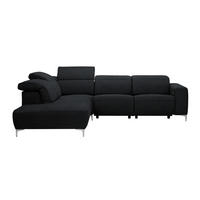 ECKSOFA Anthrazit Flachgewebe  - Anthrazit/Schwarz, Design, Textil/Metall (238/290cm) - Pure Home Lifestyle