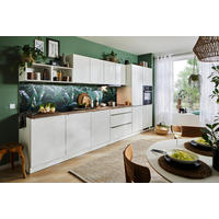 KÜCHENLEERBLOCK 390 cm   in Weiß  - Edelstahlfarben/Eichefarben, Basics, Holzwerkstoff/Metall (390cm) - Welnova